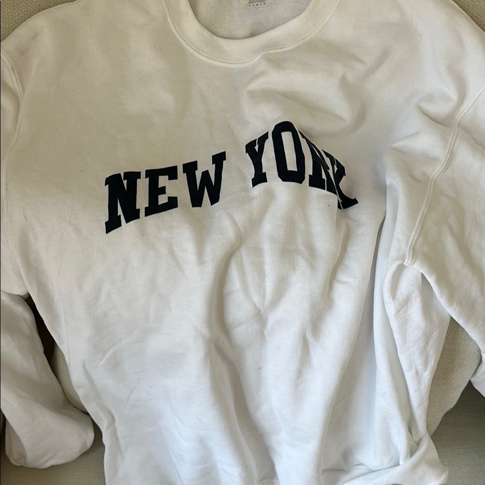 White New York Graphic Sweater